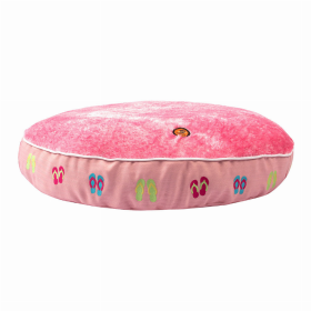 Halo Round Flip Flop Dog Bed (Color: pink, size: L)