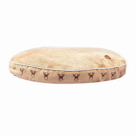 Halo Reindeer Round Dog Bed (Color: Safari, size: M)