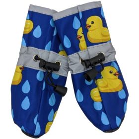 Fashion Pet Rubber Ducky Dog Rainboots Royal Blue - Medium (size: small)